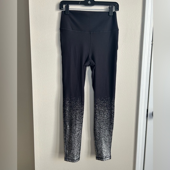 Mono B Silver Raindrop Ombre Metallic High Waist Leggings Black Silver Size L - Picture 6 of 10